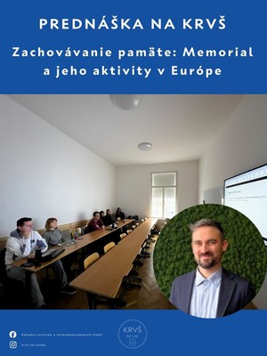 Fotorgafia z prednášky venovanej organizácii Memorial.